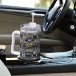 personalized los angeles rams superman shield blue gray curved tumbler best selling.webp
