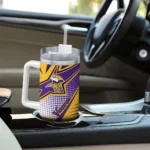 personalized minnesota vikings arrow burst purple curved tumbler best selling.webp