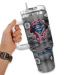 personalized new england patriots superman shield blue gray curved tumbler best selling.webp