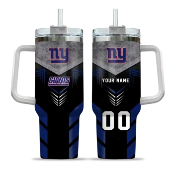personalized new york giants arrow armor blue black curved tumbler best selling.webp