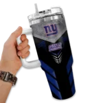 personalized new york giants arrow armor blue black curved tumbler best selling.webp
