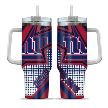personalized new york giants arrow burst blue curved tumbler best selling.webp