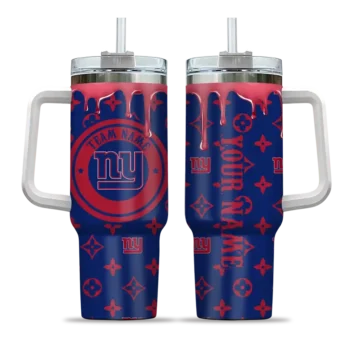 personalized new york giants bullseye drips blue curved tumbler best selling.webp