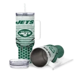 personalized new york jets hex texture green curved tumbler best selling.webp