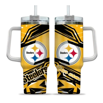 personalized pittsburgh steelers abstract paths gold curved tumbler best selling.webp